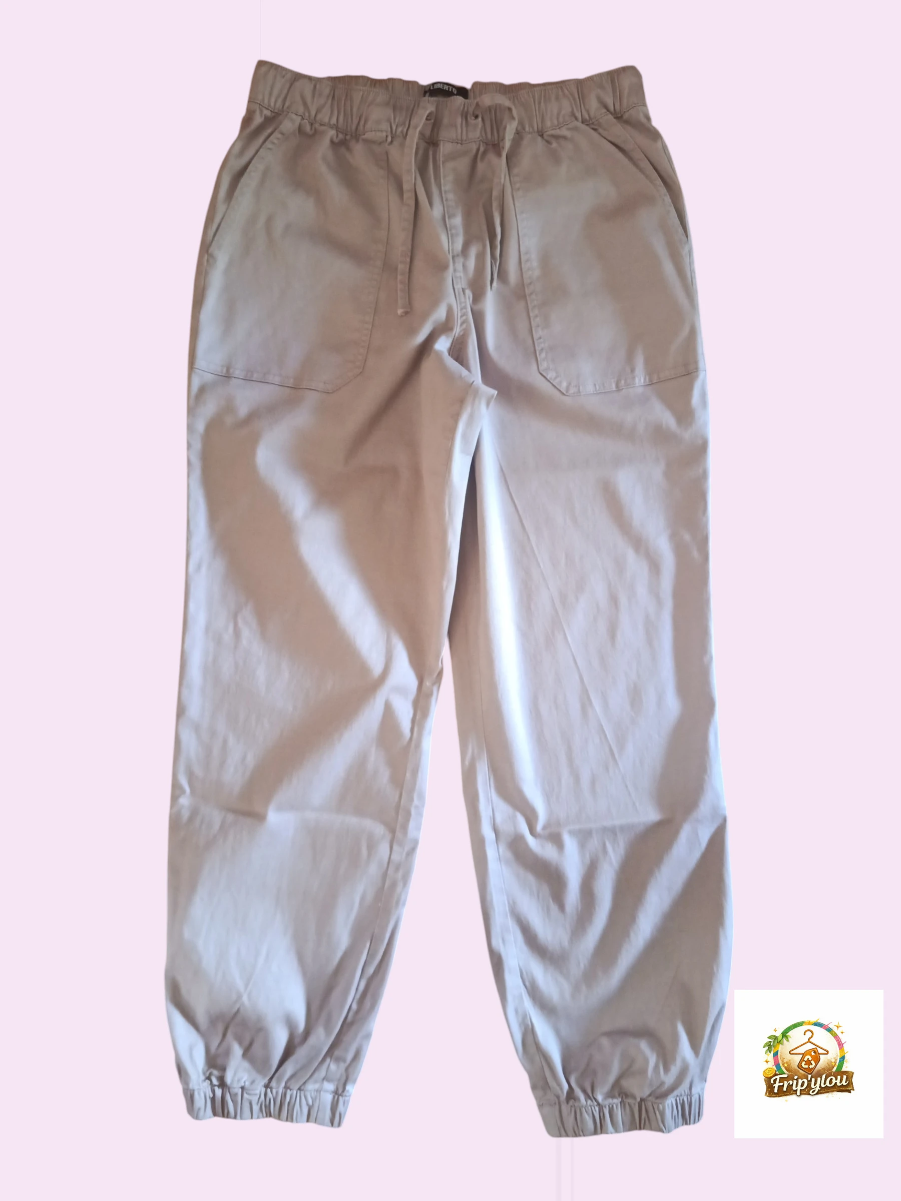 Pantalon jogging chic Liberto beige rosé – A1746